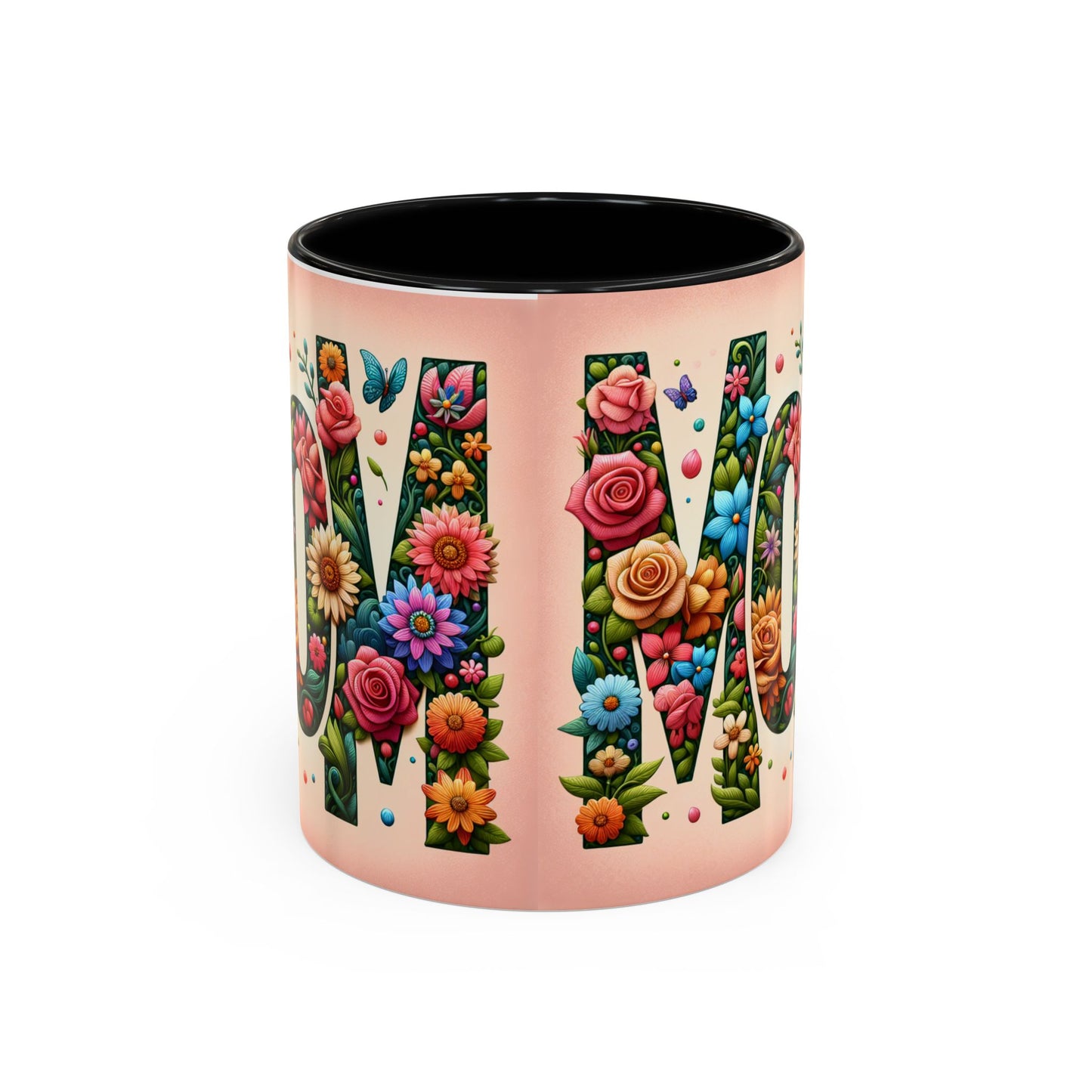 Floral Mom Coffee Mug - Vibrant Pink Accent Cup for Mother's Day & Everyday Use