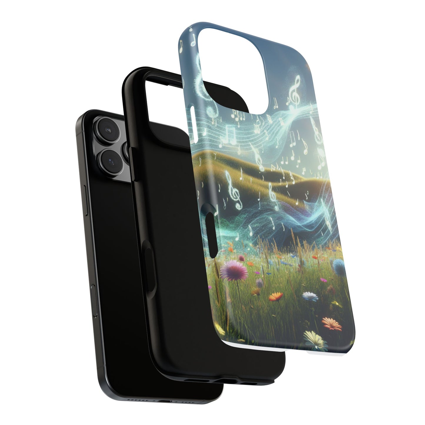 Musical Notes Phone Case - Nature-Inspired Tough Case for Music Lovers