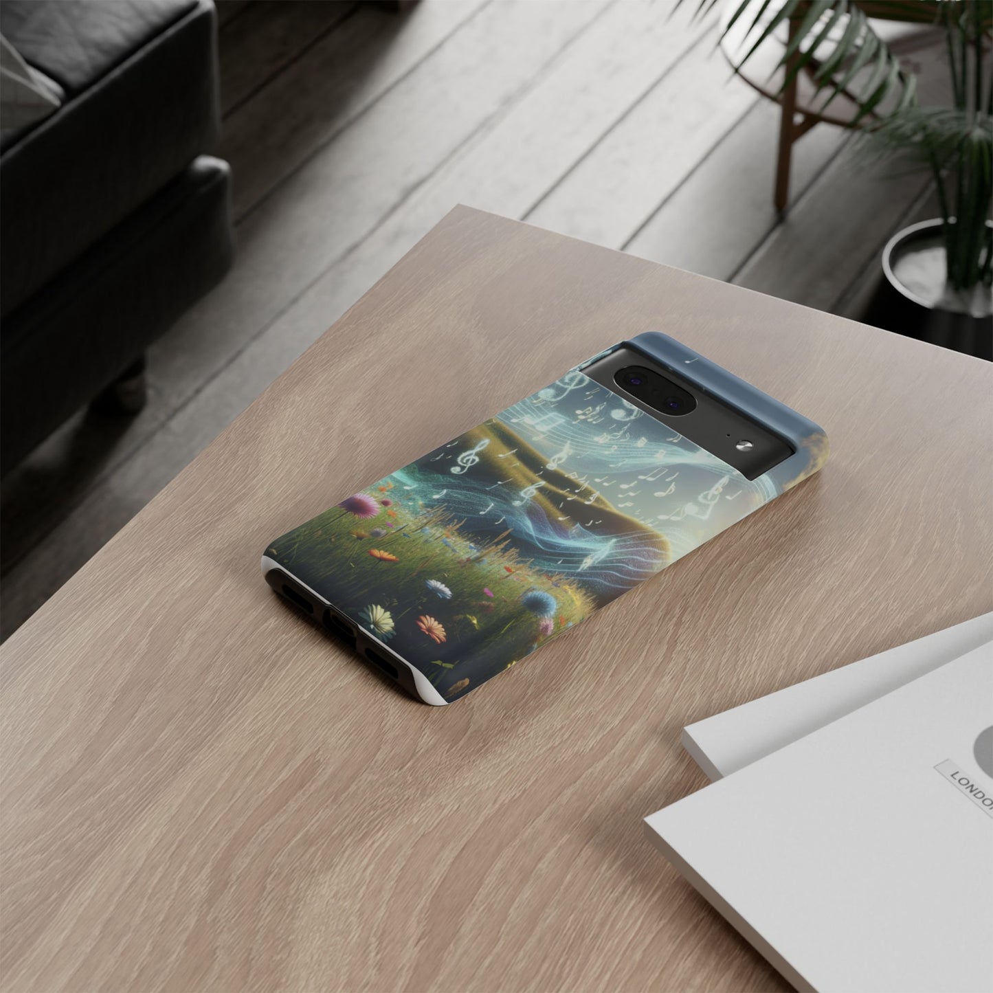 Musical Notes Phone Case - Nature-Inspired Tough Case for Music Lovers