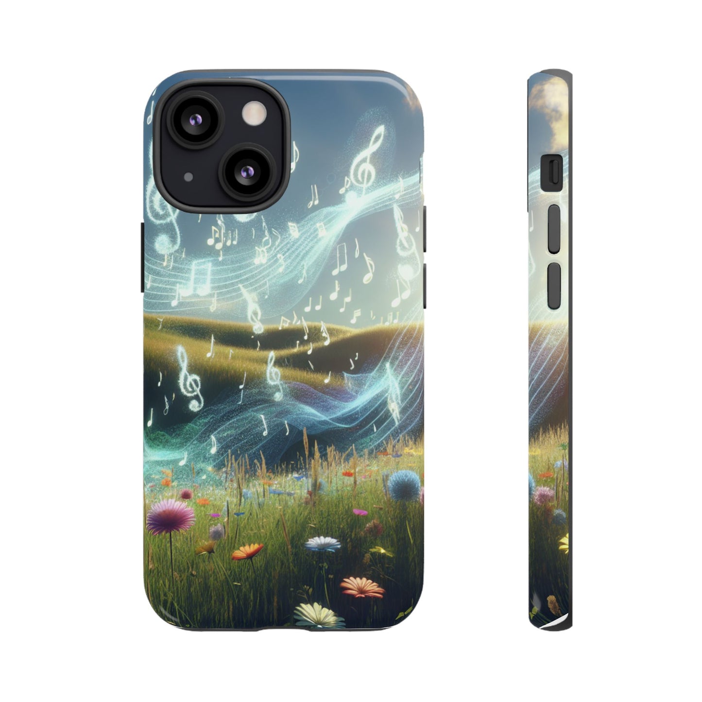Musical Notes Phone Case - Nature-Inspired Tough Case for Music Lovers