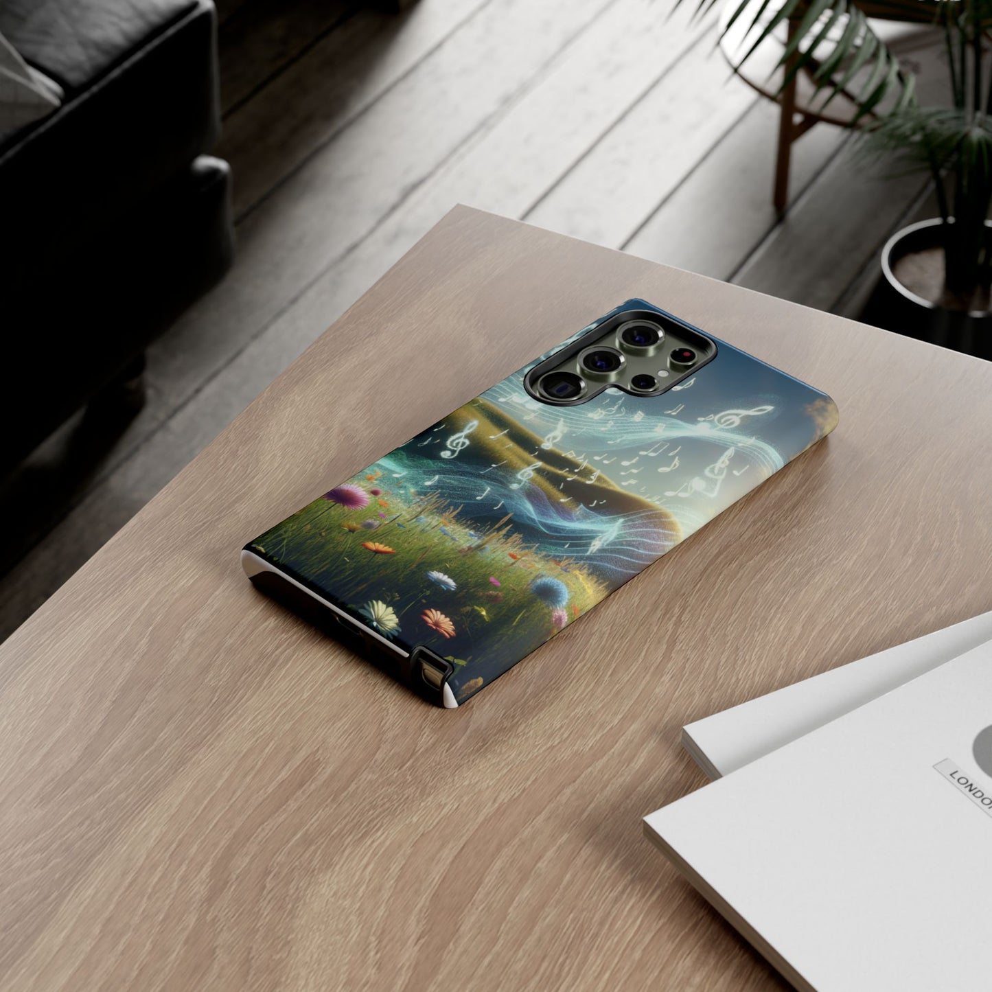 Musical Notes Phone Case - Nature-Inspired Tough Case for Music Lovers