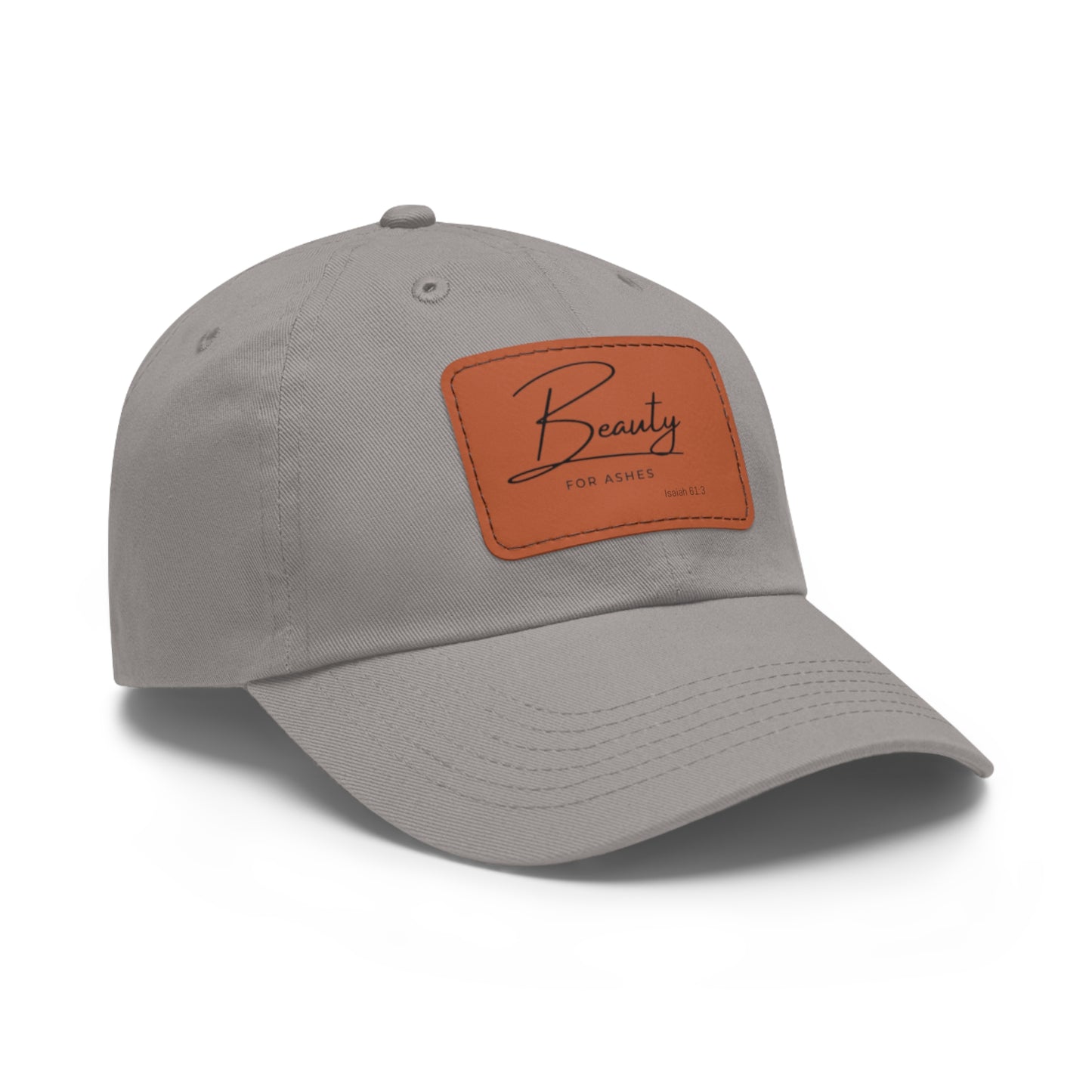 Stylish Dad Hat with Leather Patch - 'Beauty for Ashes'