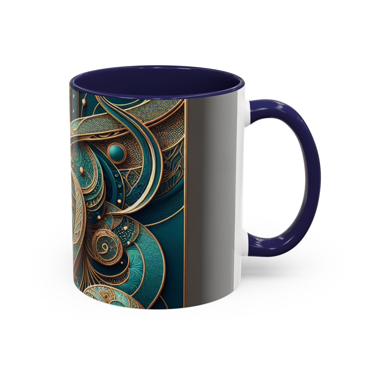 Elegant Swirl Accent Coffee Mug - Artistic Design for Coffee Lovers