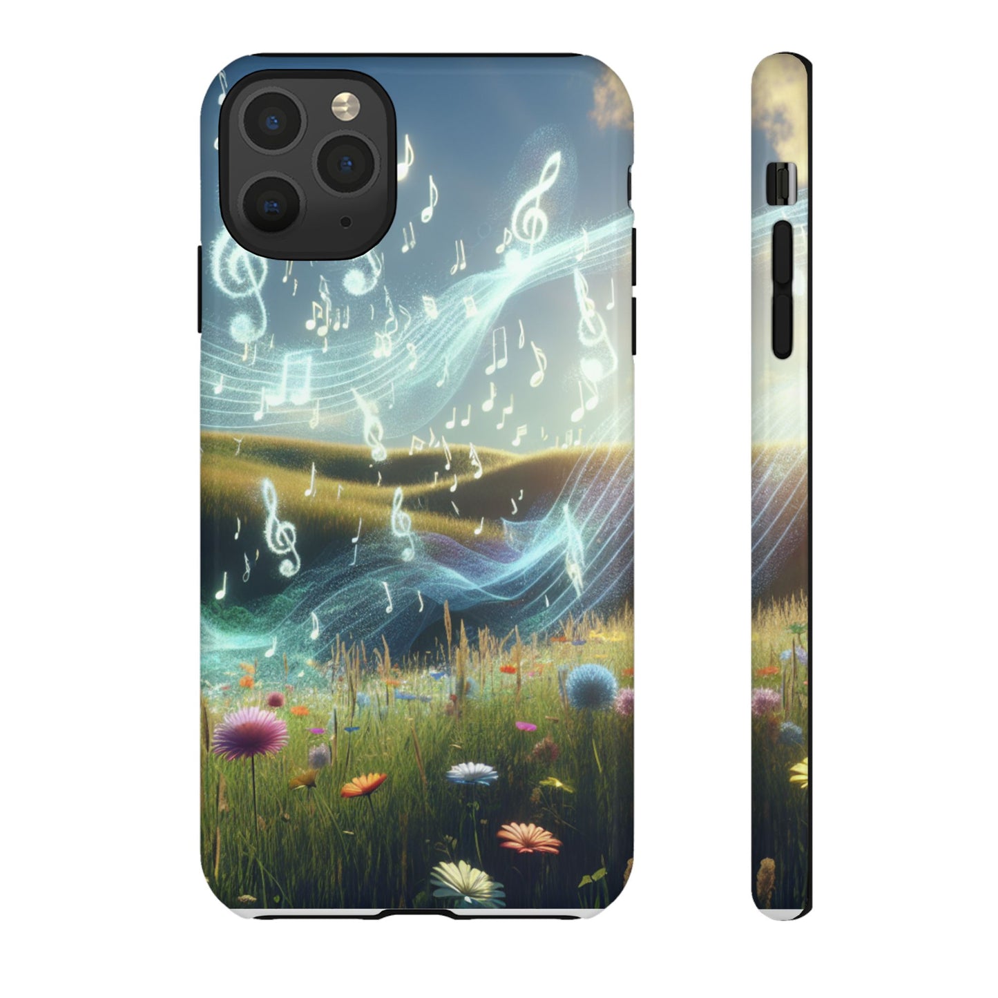 Musical Notes Phone Case - Nature-Inspired Tough Case for Music Lovers