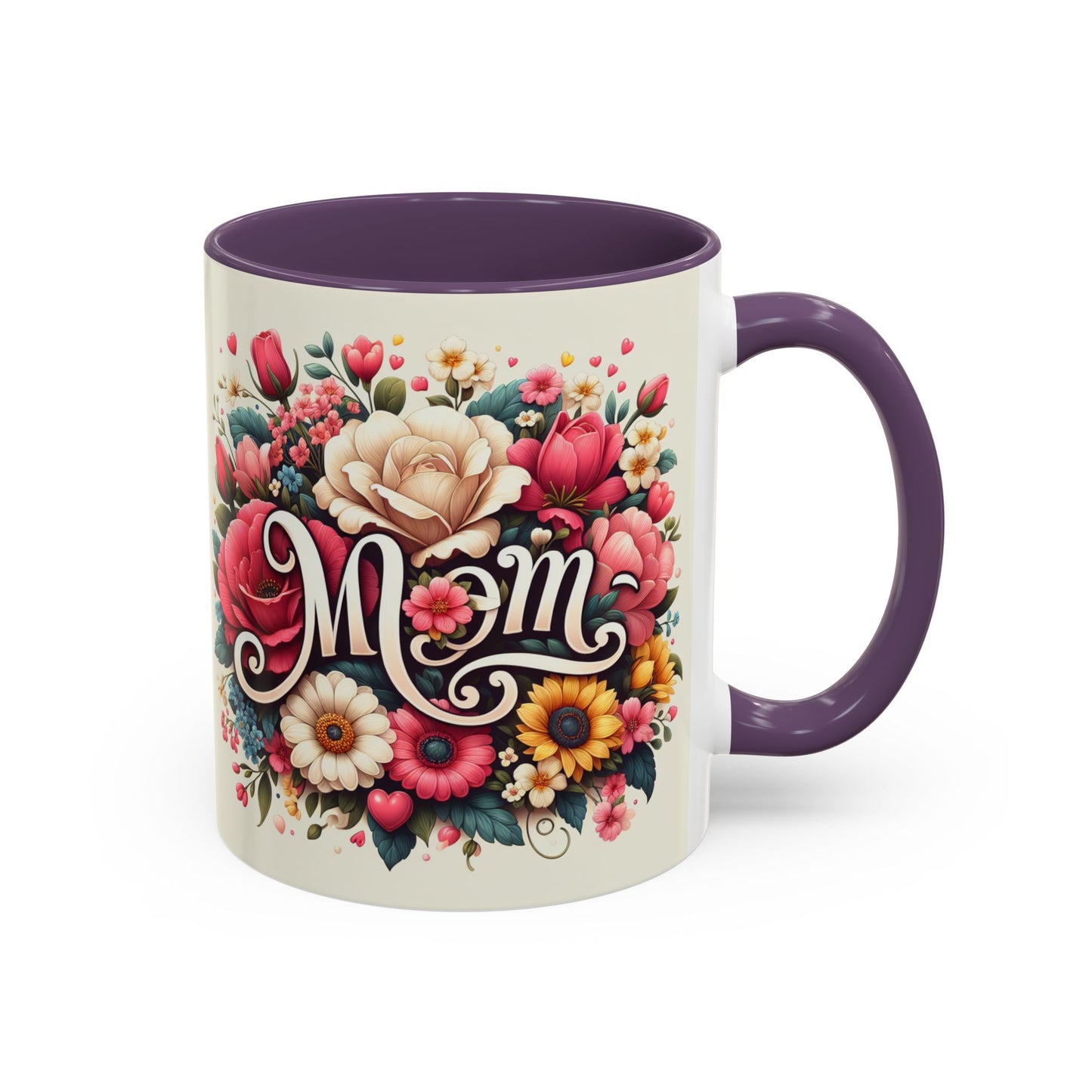 Floral Mom Coffee Mug - Colorful 11oz & 15oz Accent Mug for Mother's Day
