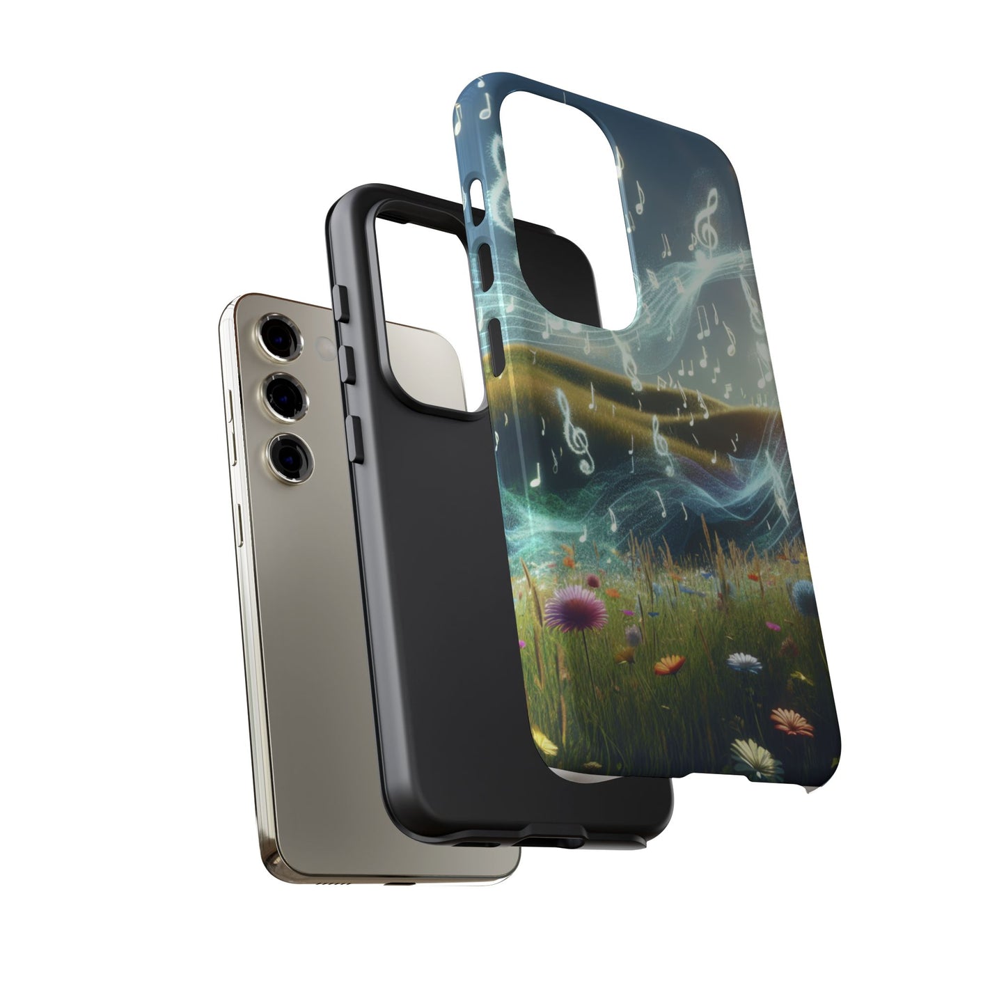 Musical Notes Phone Case - Nature-Inspired Tough Case for Music Lovers