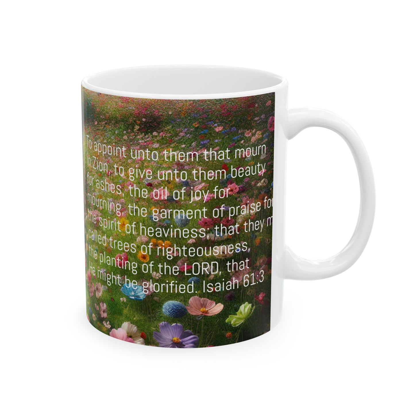 Inspirational Floral Ceramic Mug - Motivational Quotes for Comfort and Joy