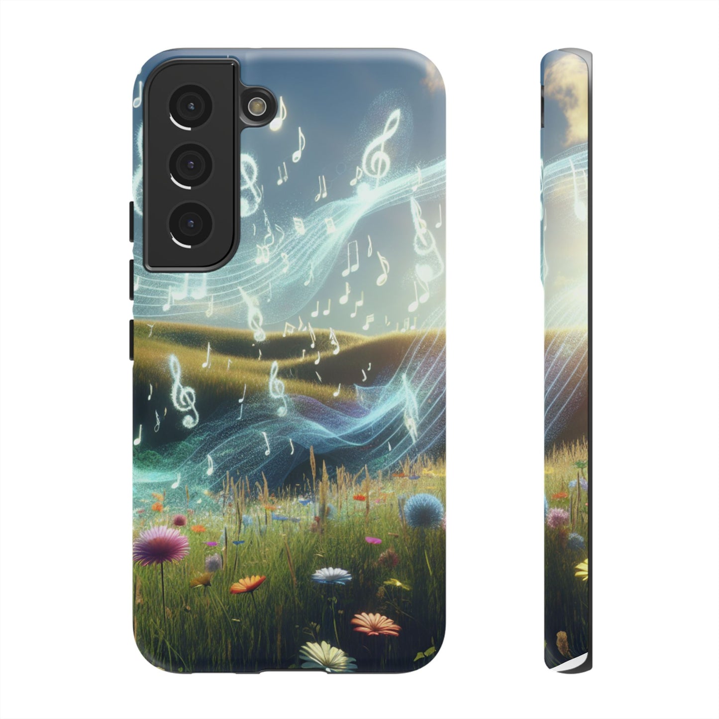 Musical Notes Phone Case - Nature-Inspired Tough Case for Music Lovers