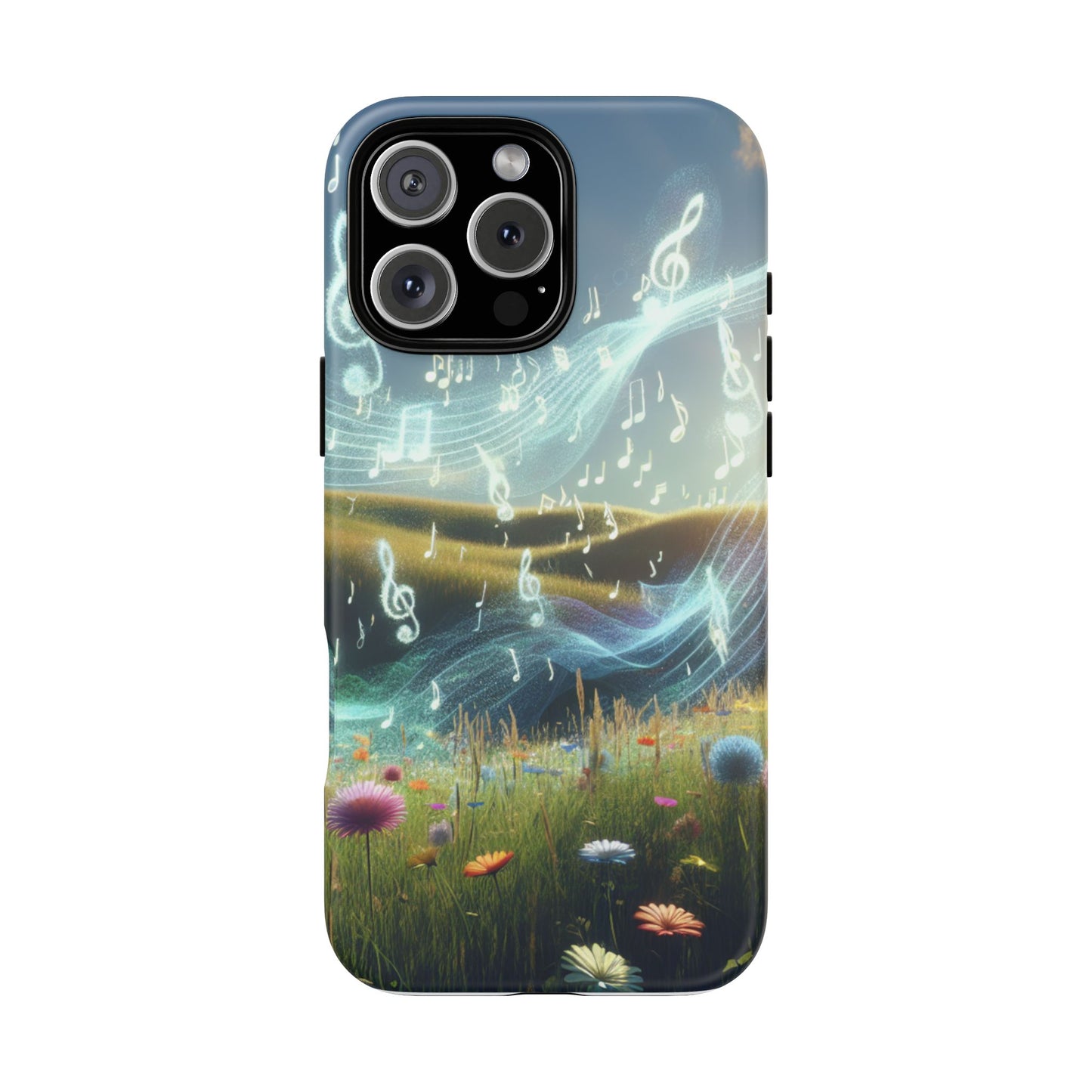Musical Notes Phone Case - Nature-Inspired Tough Case for Music Lovers