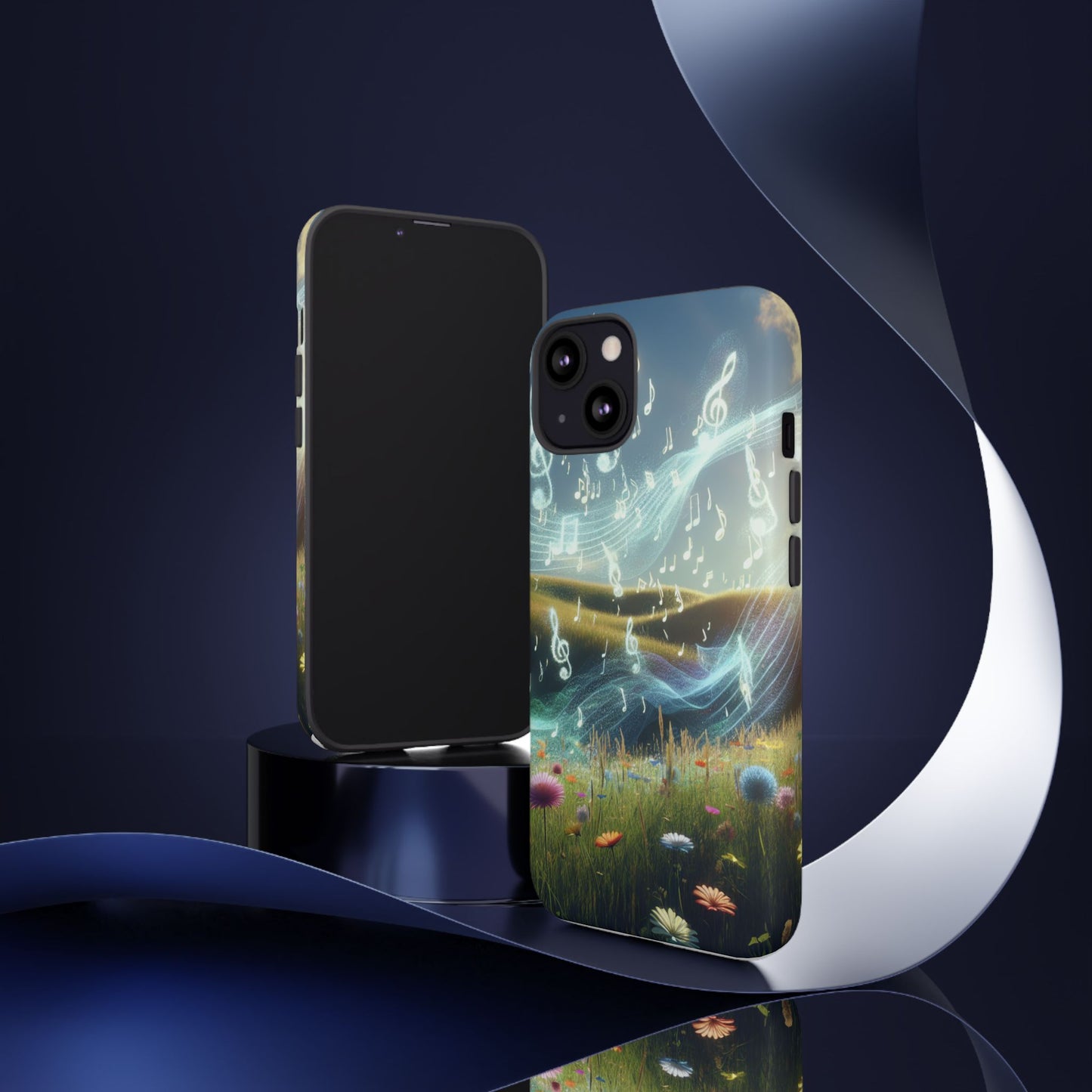 Musical Notes Phone Case - Nature-Inspired Tough Case for Music Lovers