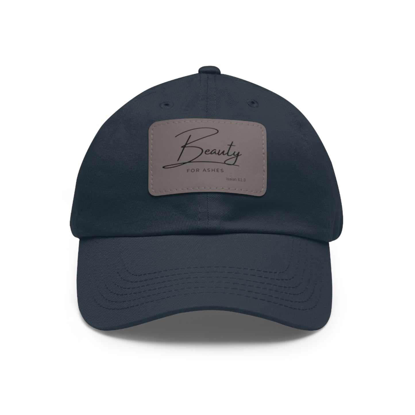 Stylish Dad Hat with Leather Patch - 'Beauty for Ashes'