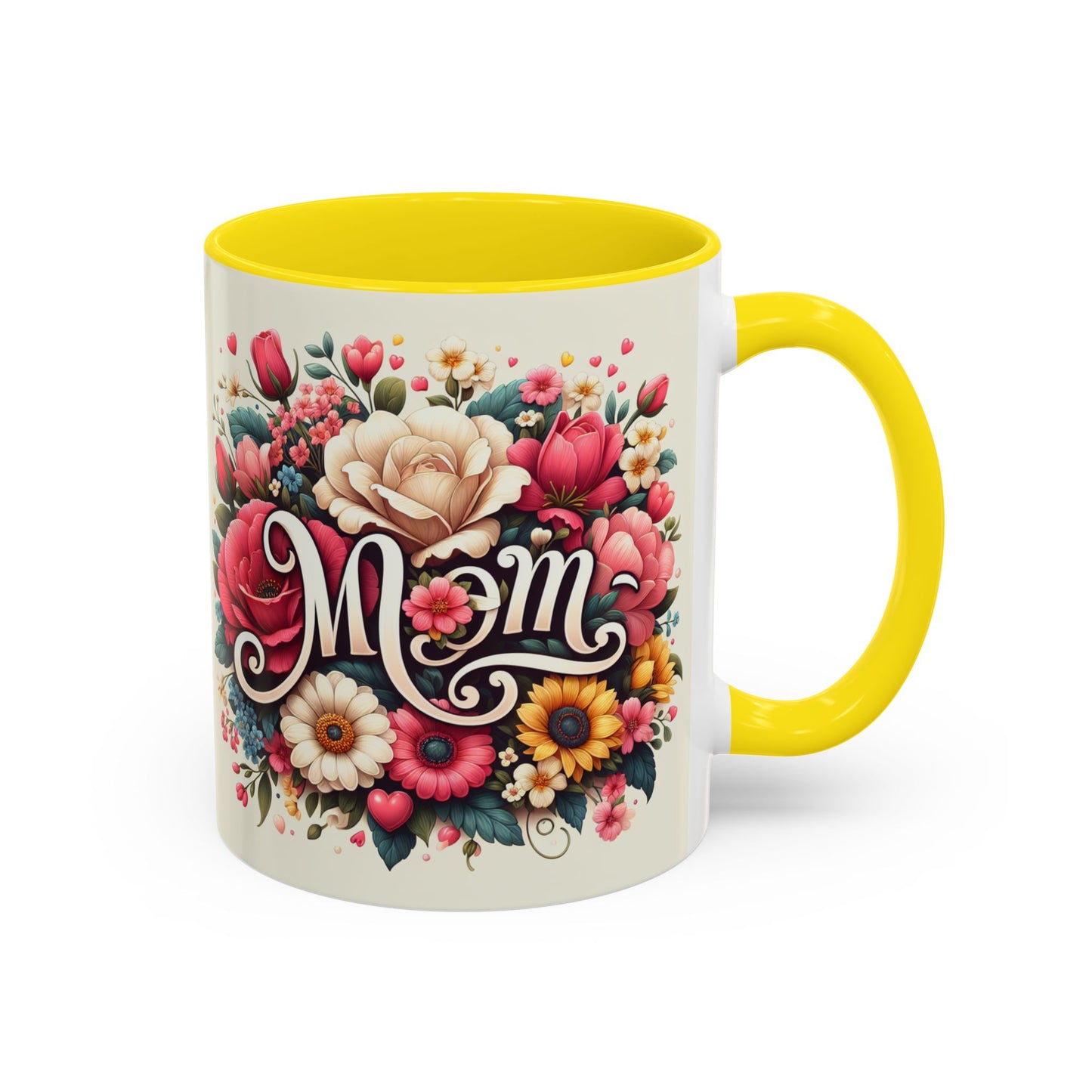 Floral Mom Coffee Mug - Colorful 11oz & 15oz Accent Mug for Mother's Day