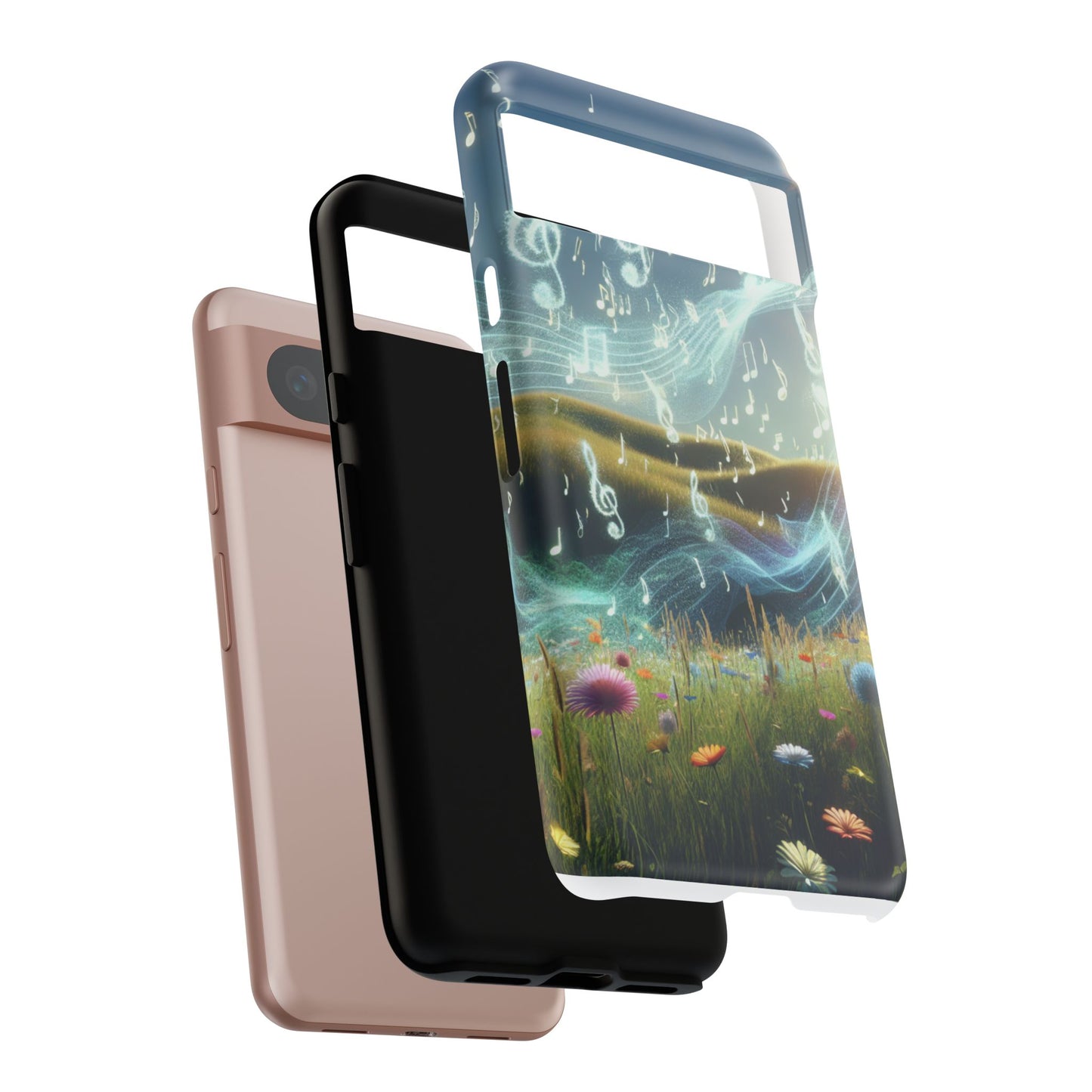 Musical Notes Phone Case - Nature-Inspired Tough Case for Music Lovers