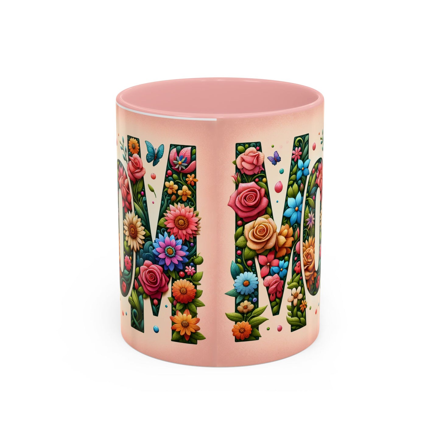 Floral Mom Coffee Mug - Vibrant Pink Accent Cup for Mother's Day & Everyday Use