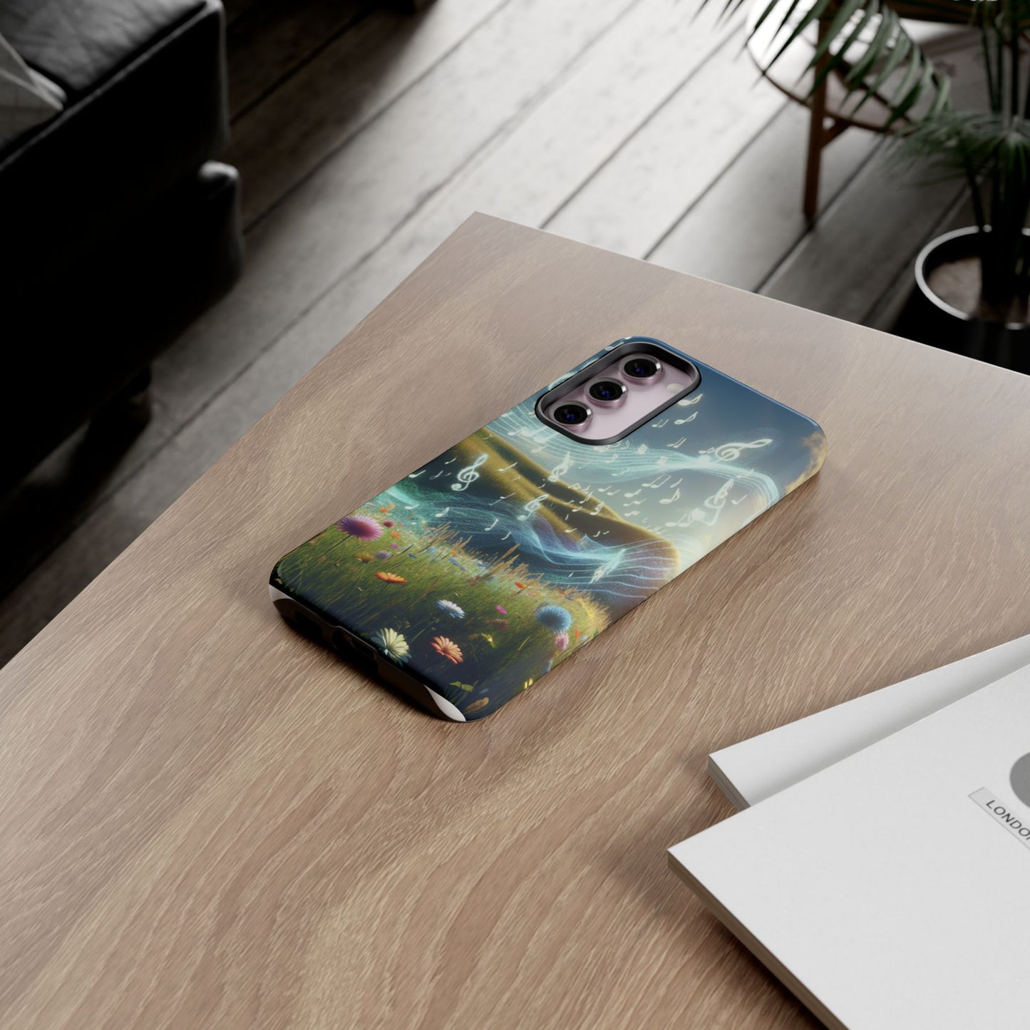 Musical Notes Phone Case - Nature-Inspired Tough Case for Music Lovers