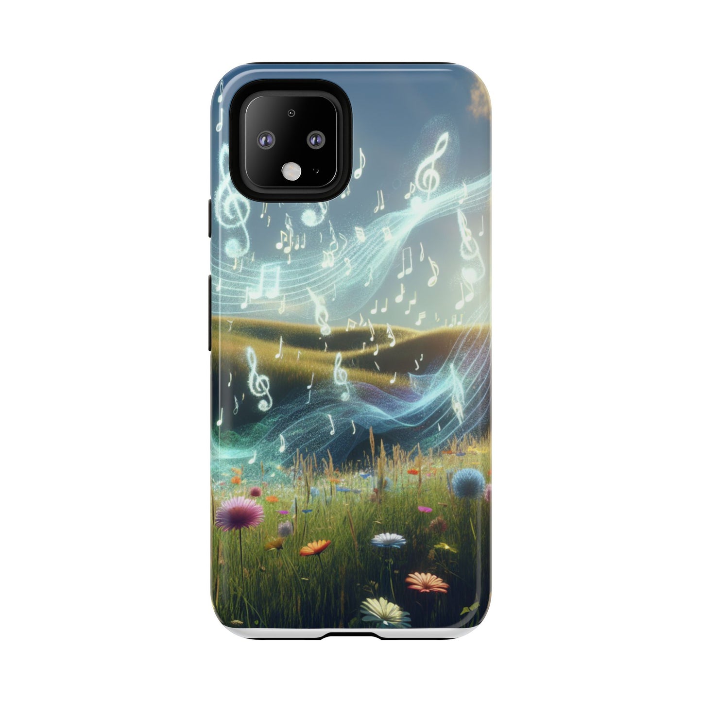 Musical Notes Phone Case - Nature-Inspired Tough Case for Music Lovers