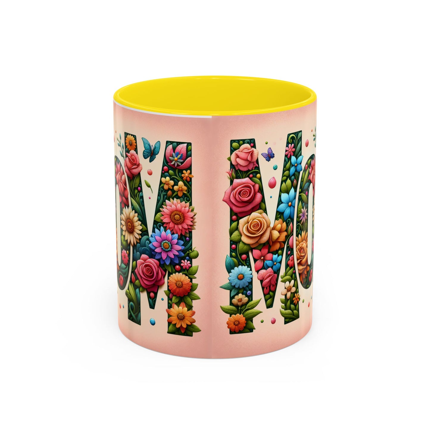 Floral Mom Coffee Mug - Vibrant Pink Accent Cup for Mother's Day & Everyday Use