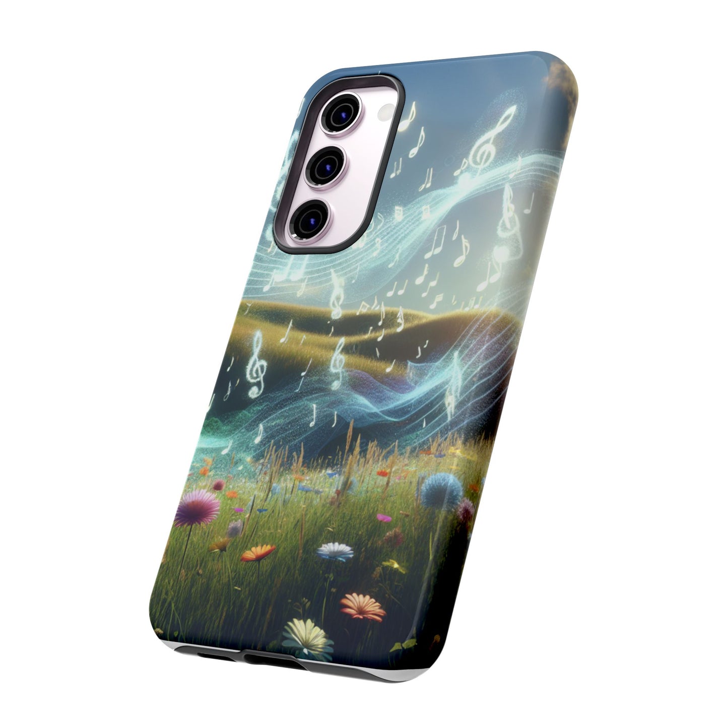 Musical Notes Phone Case - Nature-Inspired Tough Case for Music Lovers