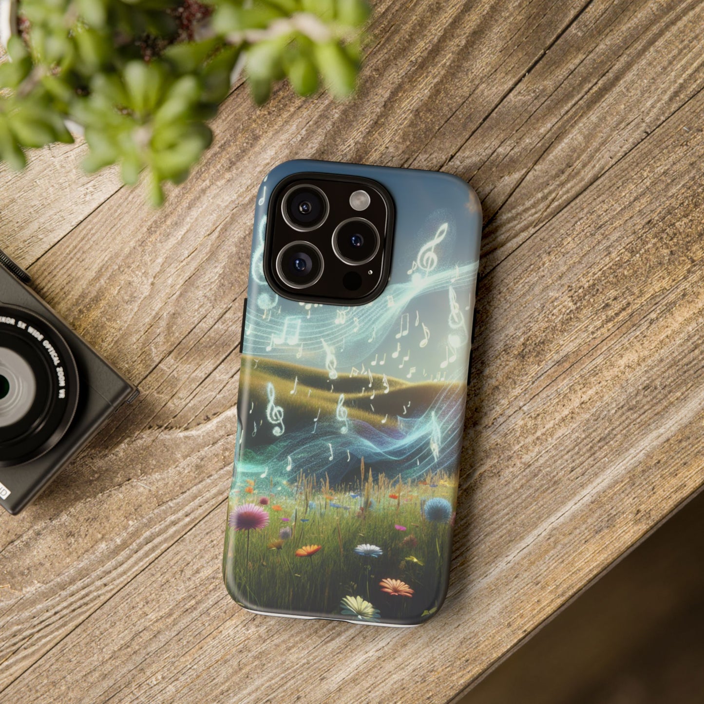 Musical Notes Phone Case - Nature-Inspired Tough Case for Music Lovers
