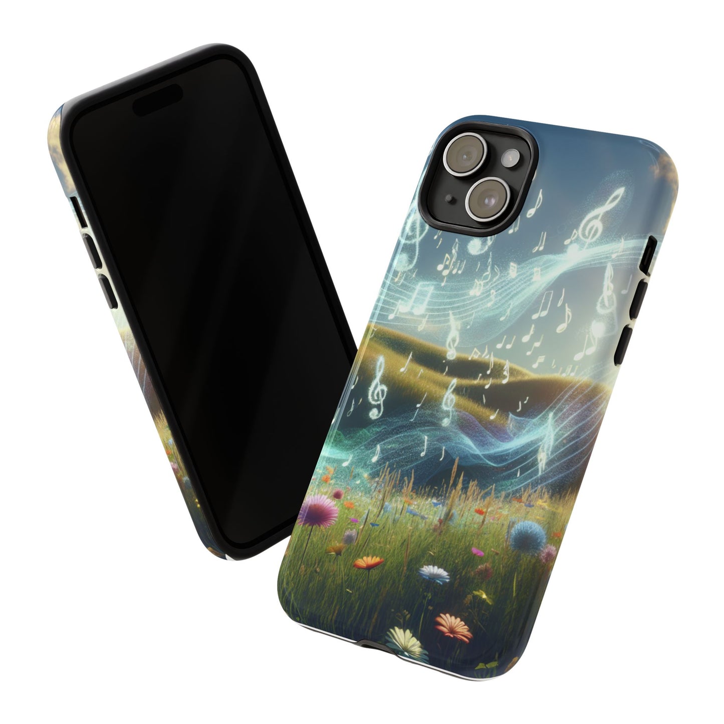 Musical Notes Phone Case - Nature-Inspired Tough Case for Music Lovers