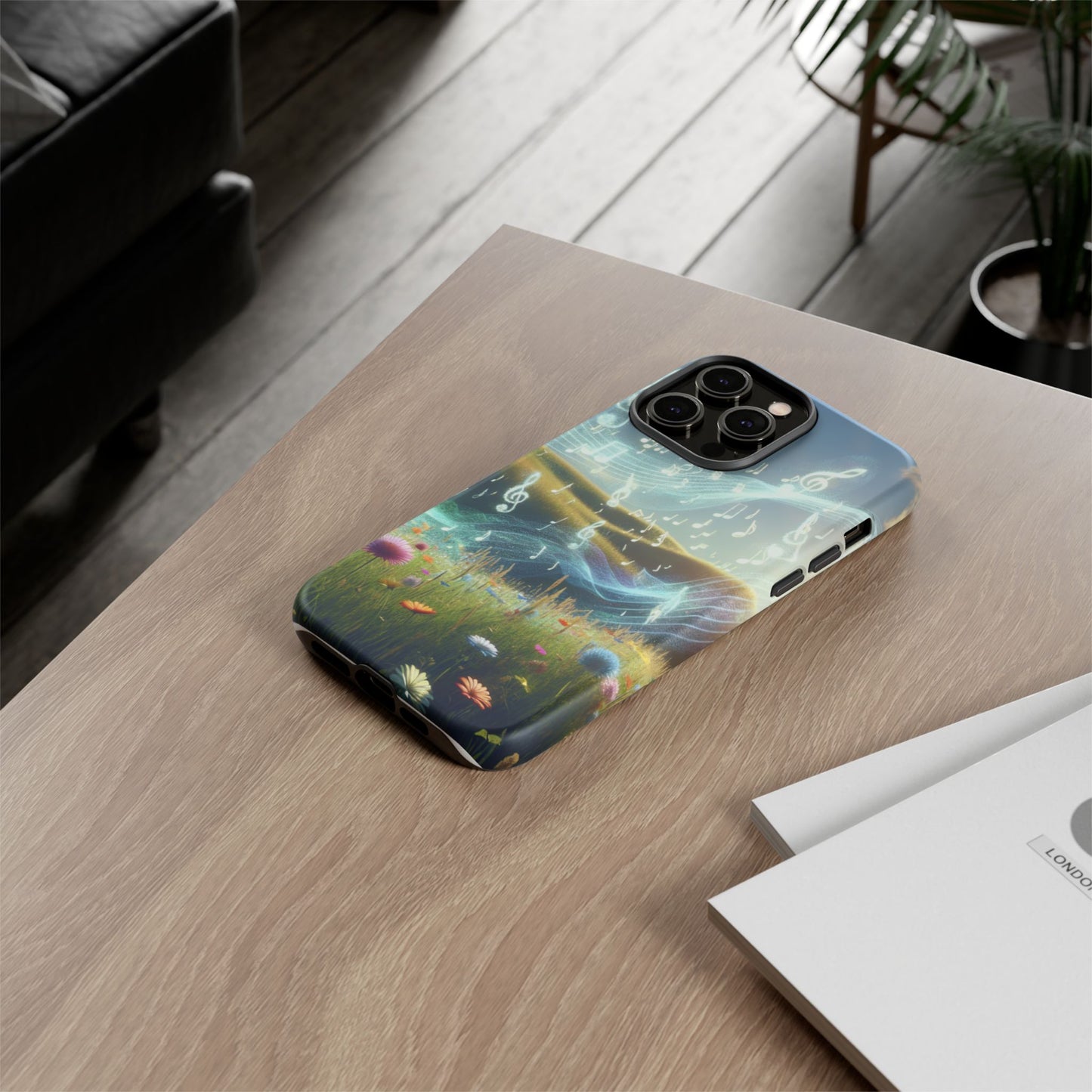 Musical Notes Phone Case - Nature-Inspired Tough Case for Music Lovers