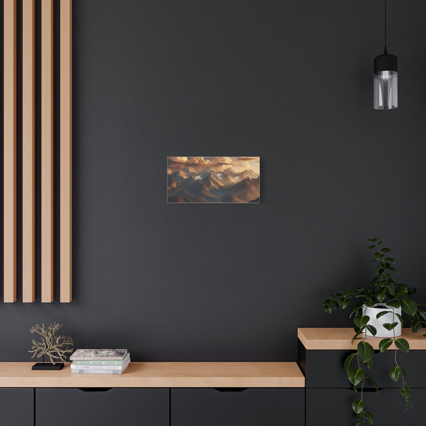 Mountain Landscape Stretched Canvas Print - Nature Wall Art Decor