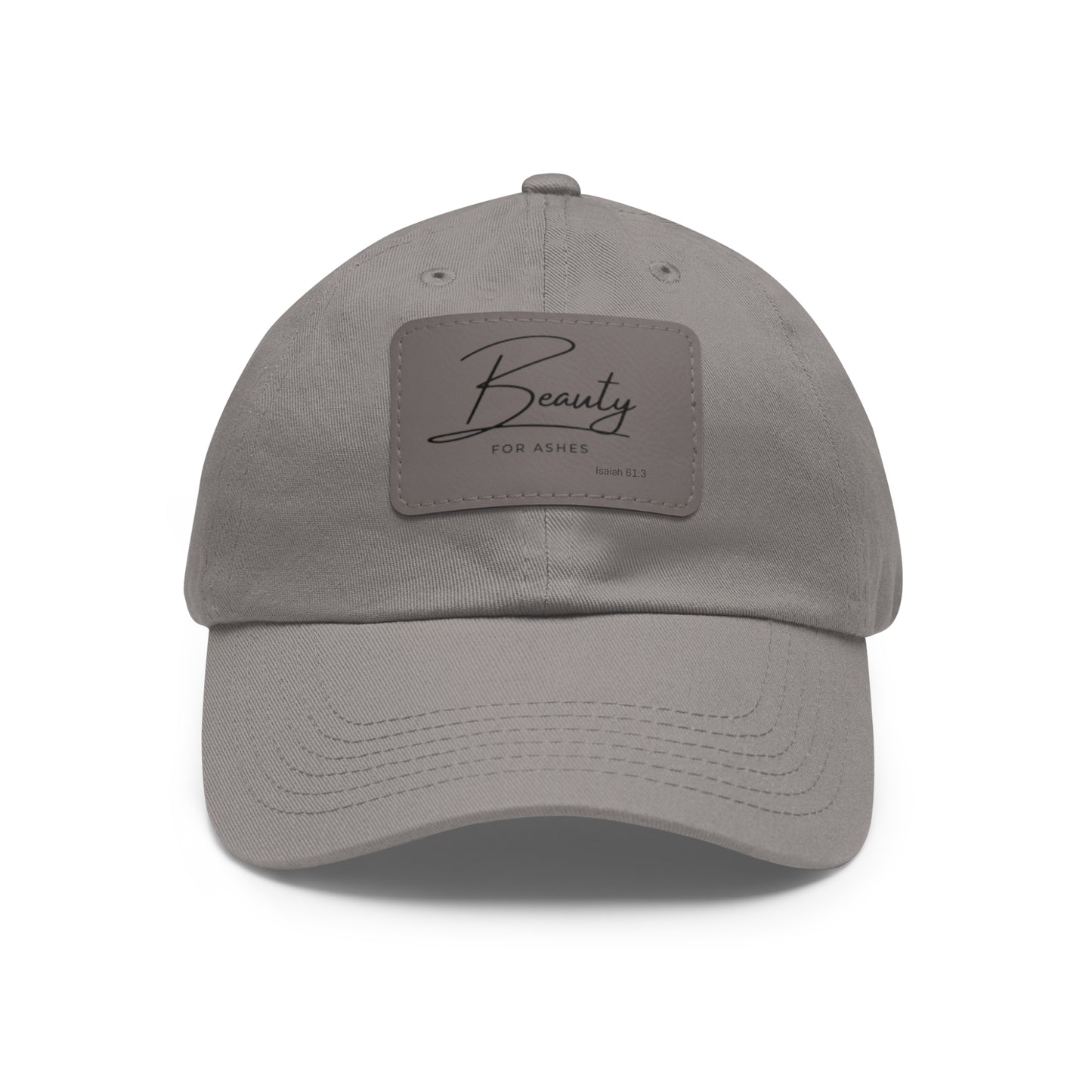 Stylish Dad Hat with Leather Patch - 'Beauty for Ashes'