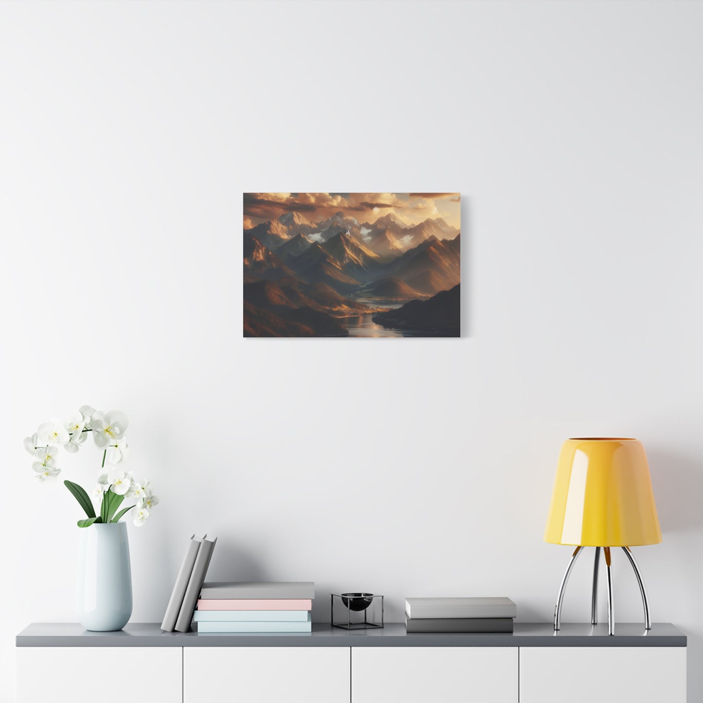 Serene Mountain Landscape Canvas Print - Stretched Artwork for Home Decor