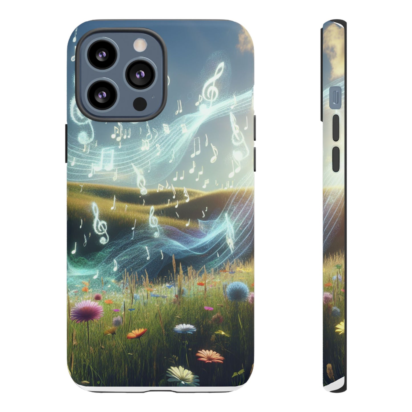 Musical Notes Phone Case - Nature-Inspired Tough Case for Music Lovers