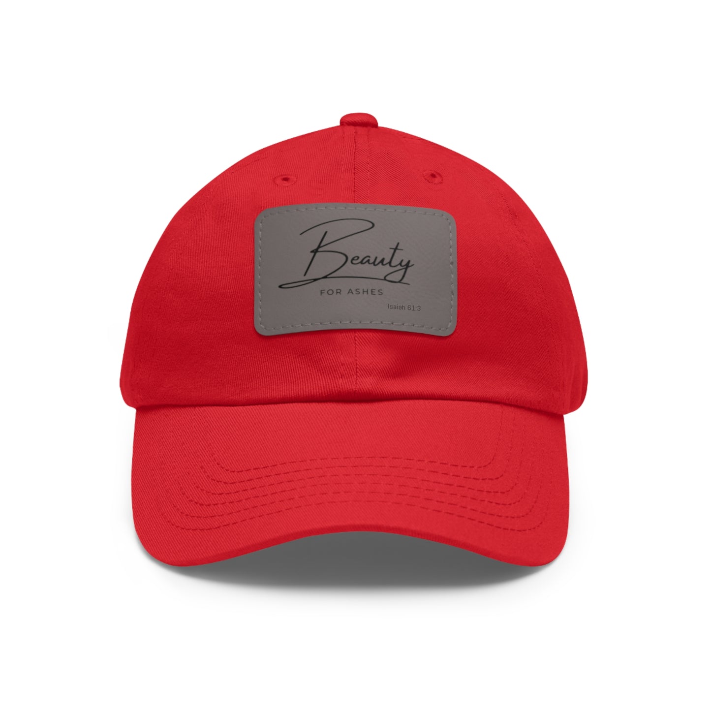 Stylish Dad Hat with Leather Patch - 'Beauty for Ashes'