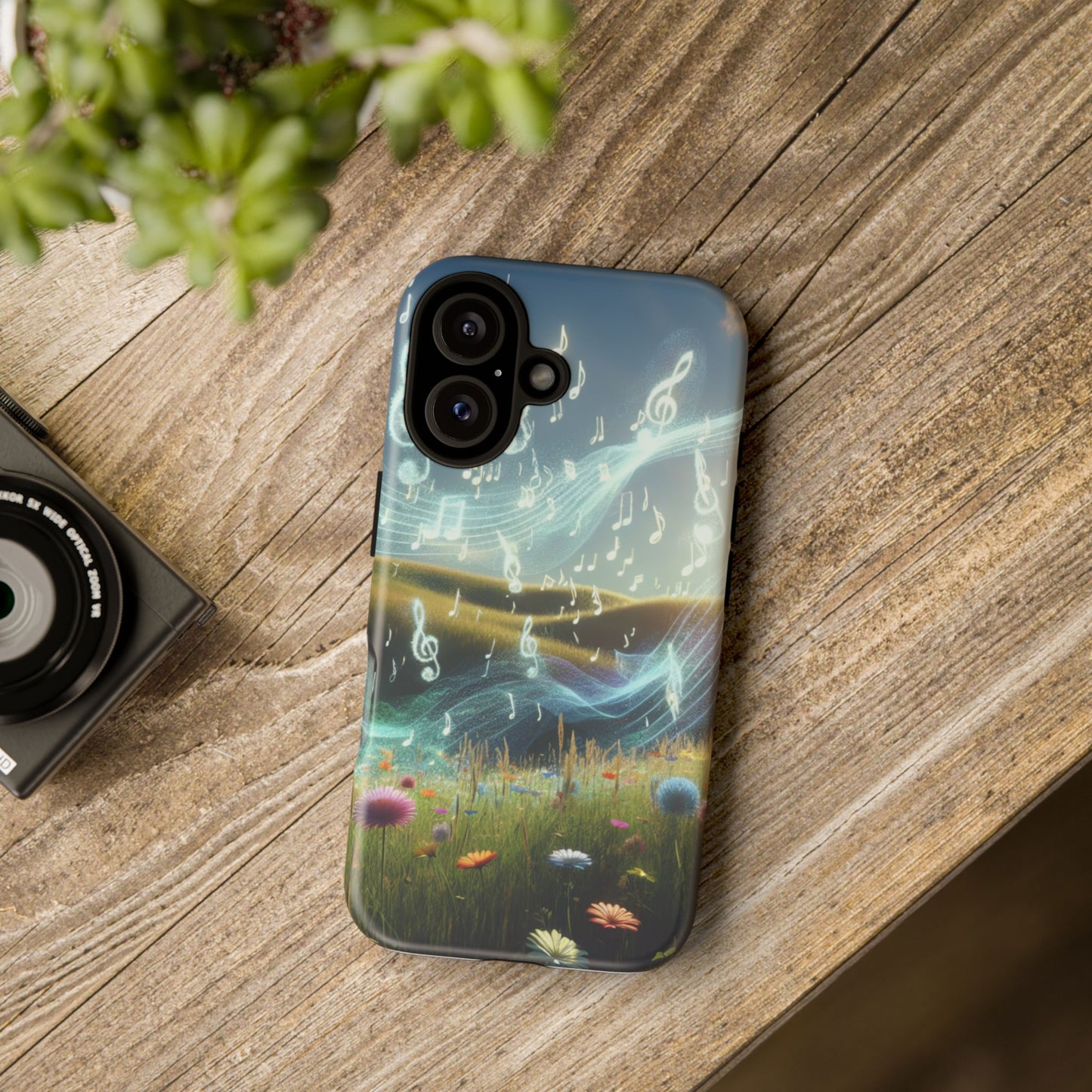 Musical Notes Phone Case - Nature-Inspired Tough Case for Music Lovers