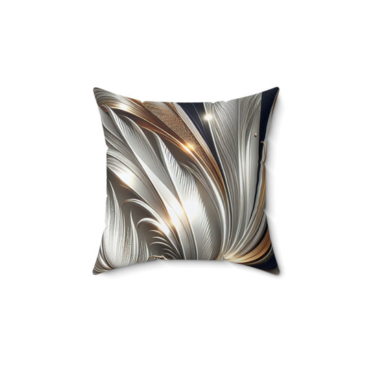 Elegant Metallic Design Square Pillow for Home Décor