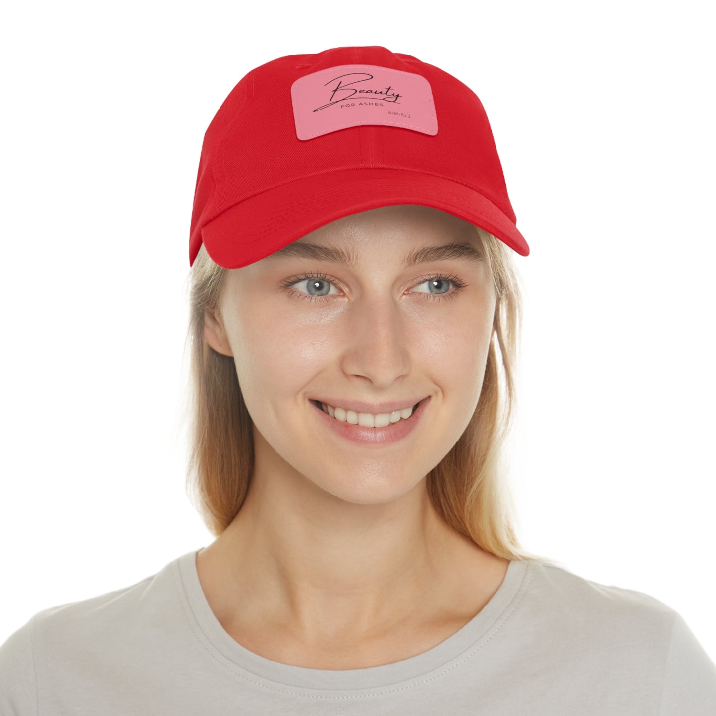 Stylish Dad Hat with Leather Patch - 'Beauty for Ashes'