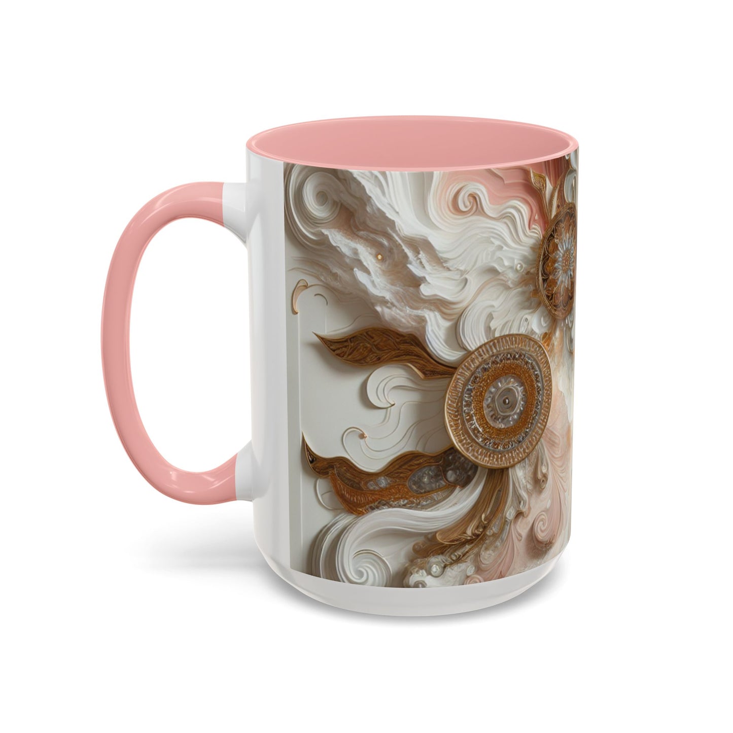 Elegant Swirl Accent Coffee Mug – 11oz & 15oz, Artistic Mug for Coffee Lovers
