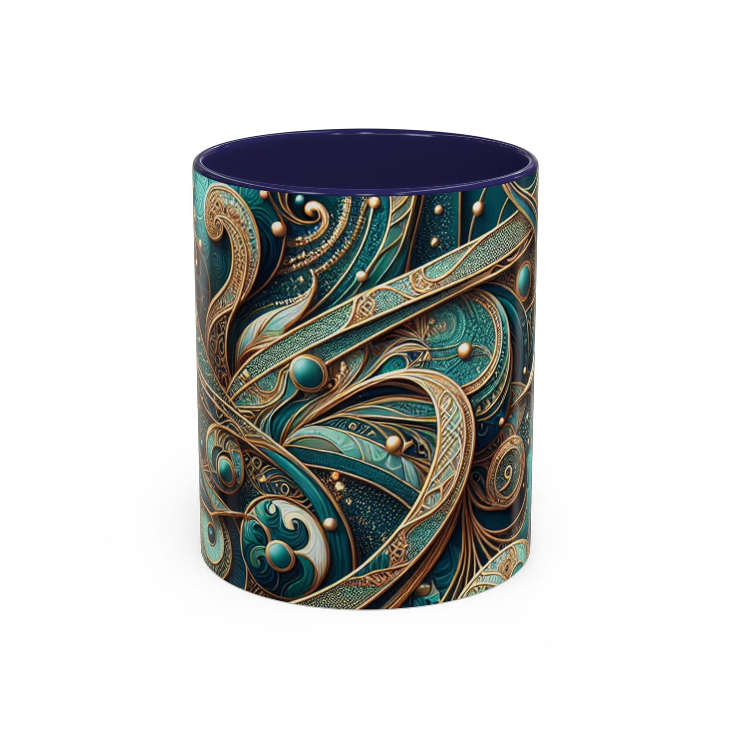 Elegant Swirl Accent Coffee Mug - Artistic Design for Coffee Lovers
