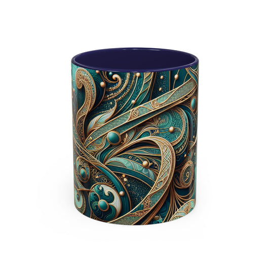 Elegant Swirl Accent Coffee Mug - Artistic Design for Coffee Lovers