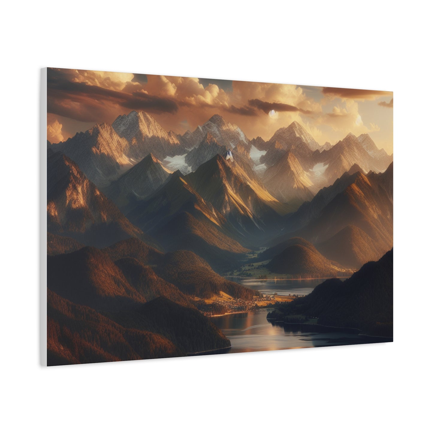 Serene Mountain Landscape Canvas Print - Stretched Artwork for Home Decor