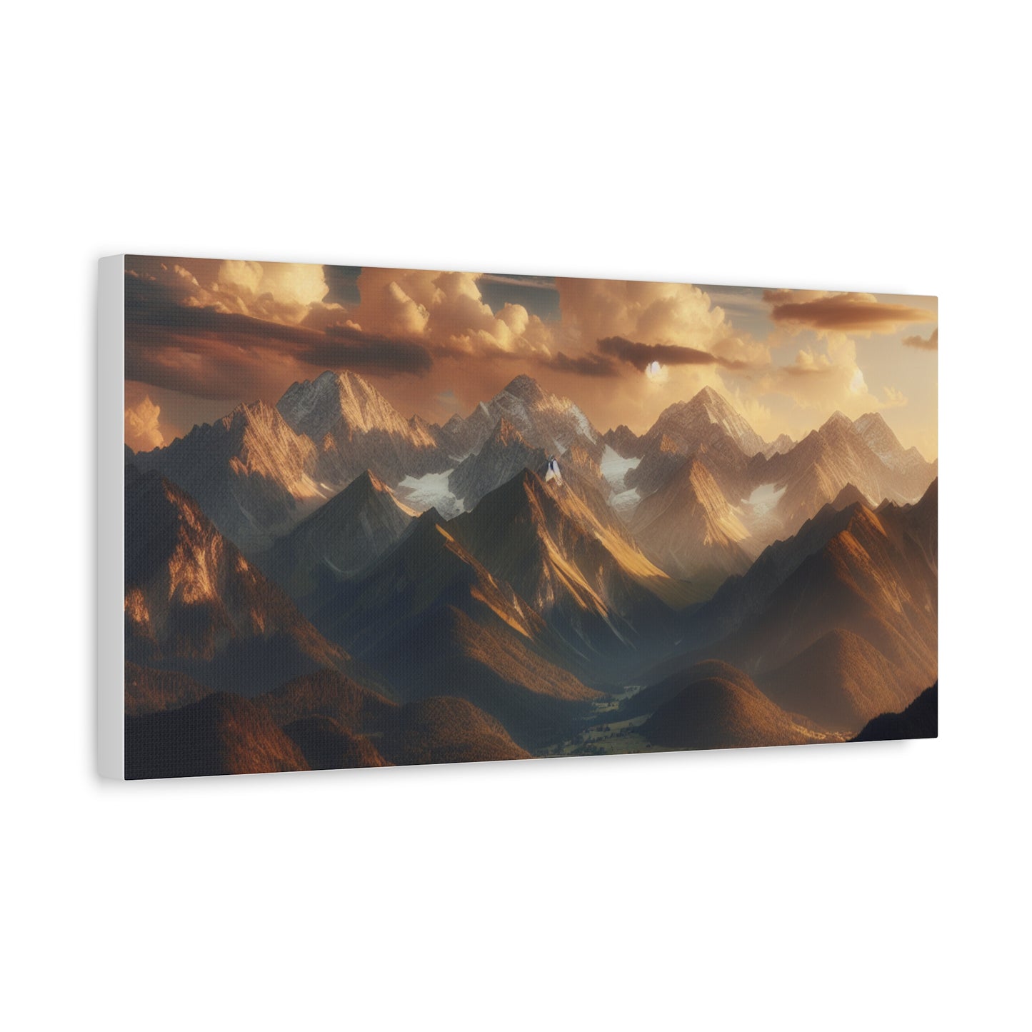 Mountain Landscape Stretched Canvas Print - Nature Wall Art Decor