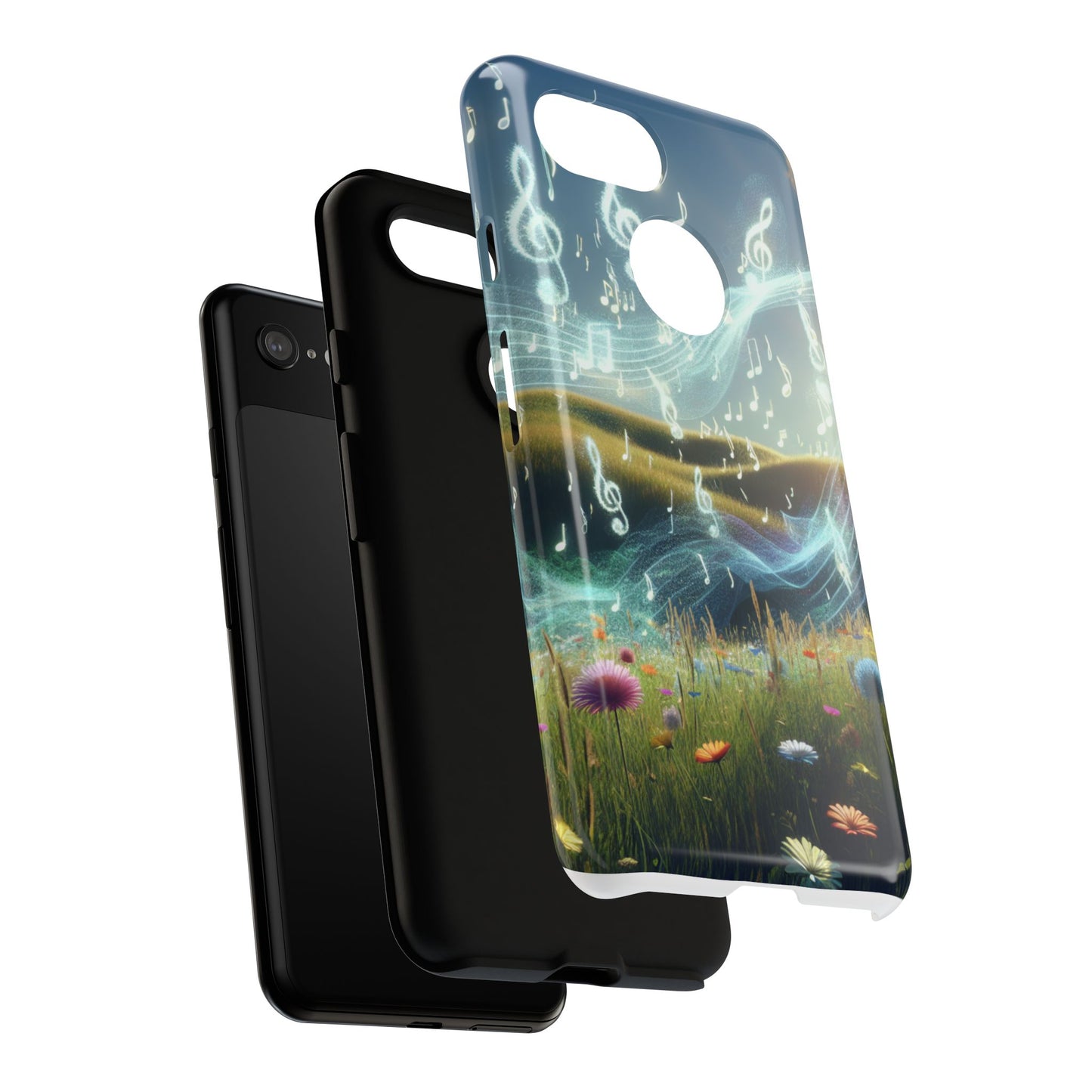 Musical Notes Phone Case - Nature-Inspired Tough Case for Music Lovers