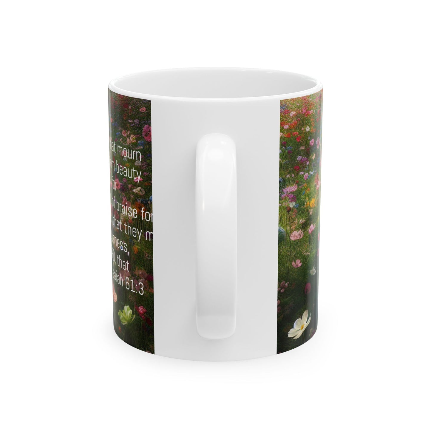 Inspirational Floral Ceramic Mug - Motivational Quotes for Comfort and Joy