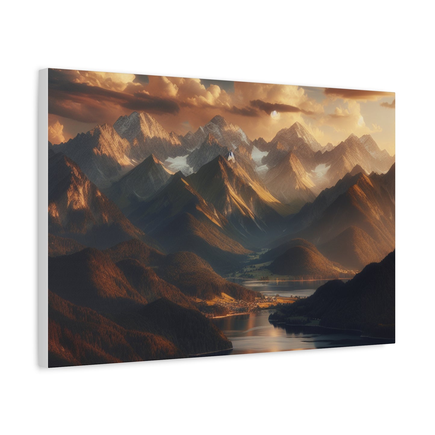 Serene Mountain Landscape Canvas Print - Stretched Artwork for Home Decor