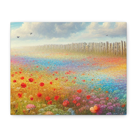 Vibrant Flower Field Canvas Wall Art