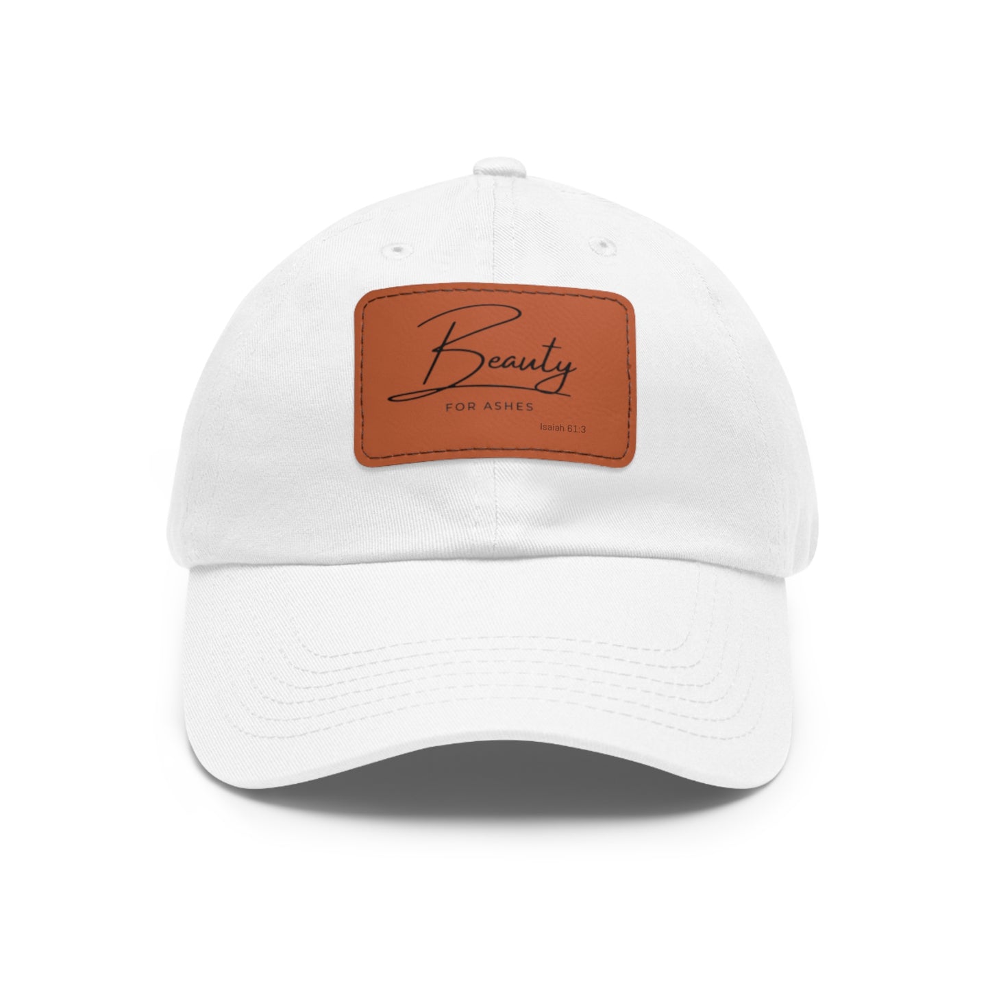 Stylish Dad Hat with Leather Patch - 'Beauty for Ashes'