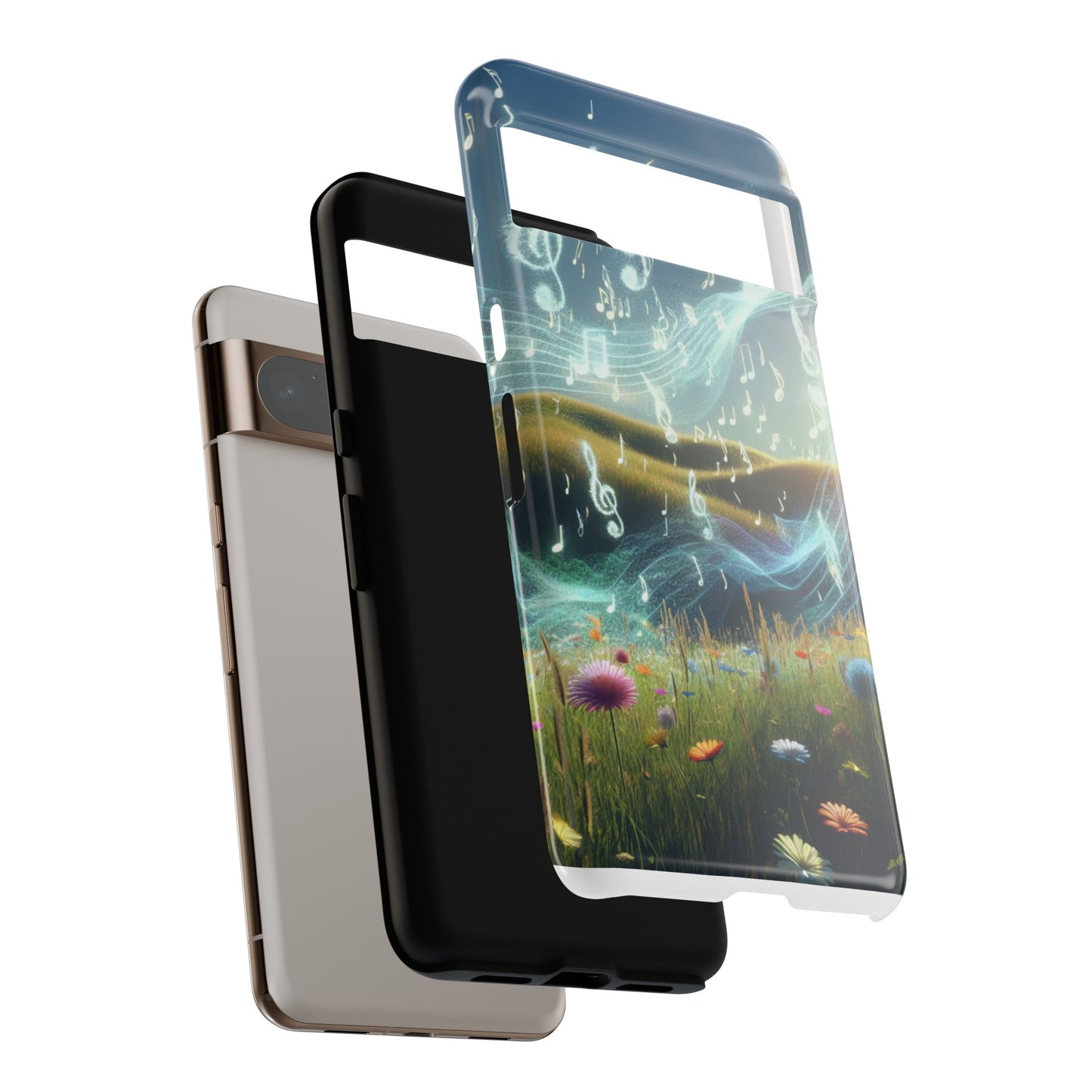 Musical Notes Phone Case - Nature-Inspired Tough Case for Music Lovers