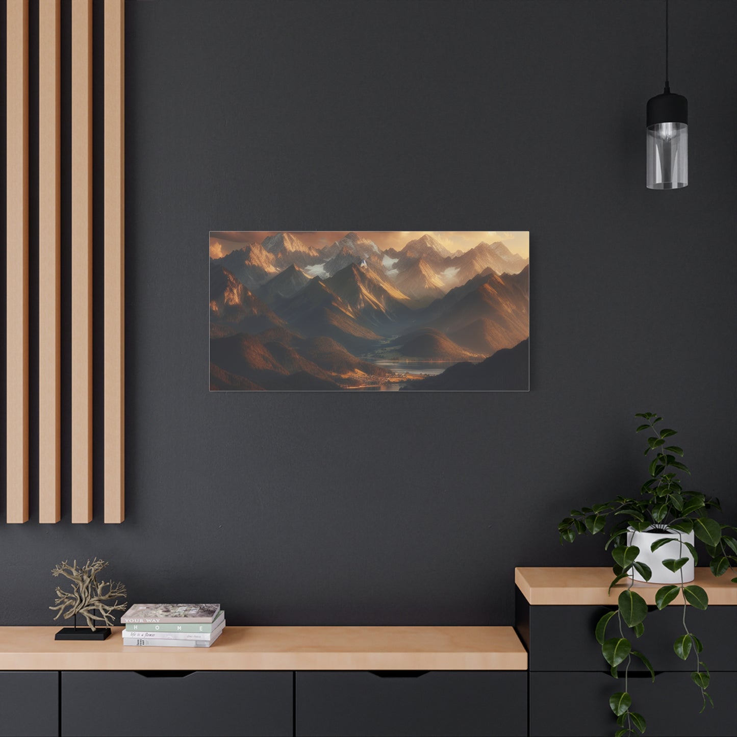 Serene Mountain Landscape Canvas Print - Stretched Artwork for Home Decor