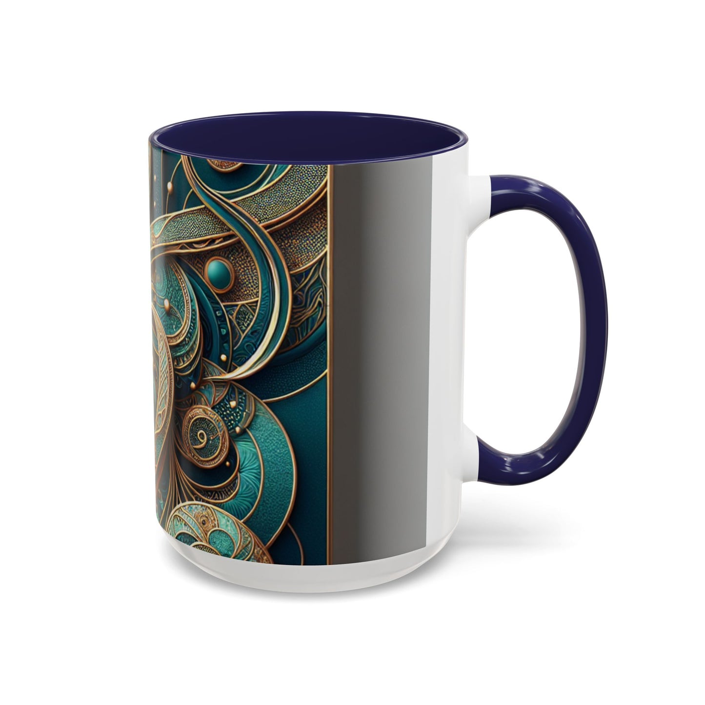 Elegant Swirl Accent Coffee Mug - Artistic Design for Coffee Lovers
