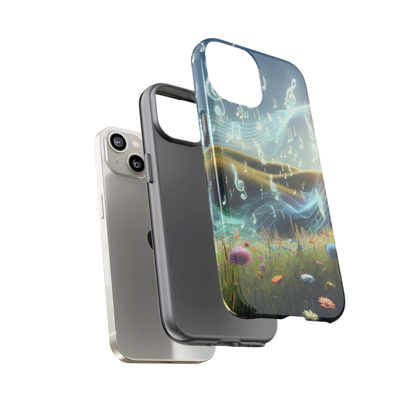 Musical Notes Phone Case - Nature-Inspired Tough Case for Music Lovers