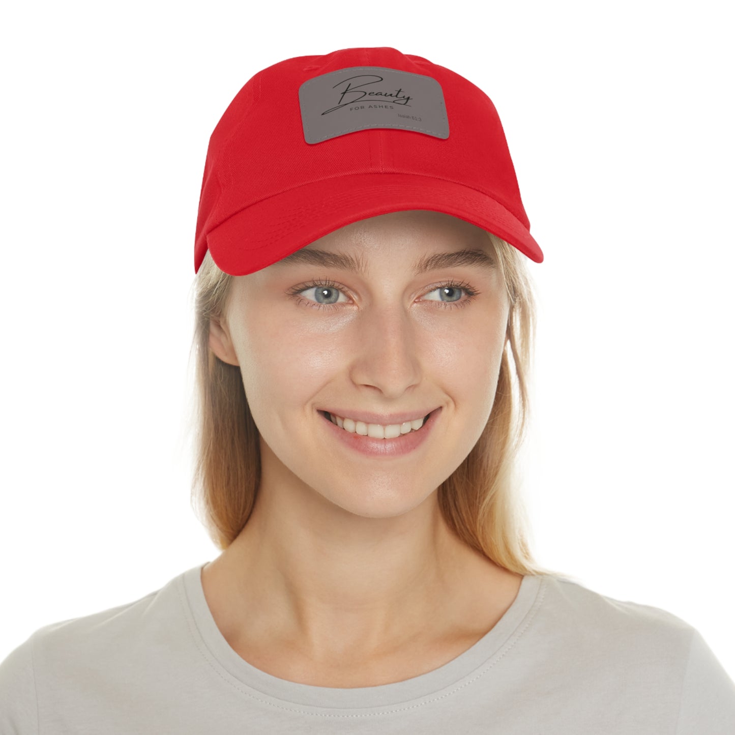 Stylish Dad Hat with Leather Patch - 'Beauty for Ashes'
