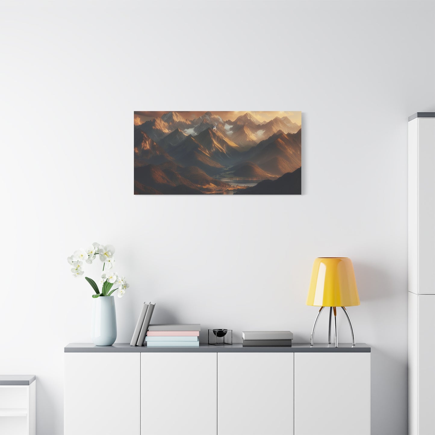 Serene Mountain Landscape Canvas Print - Stretched Artwork for Home Decor