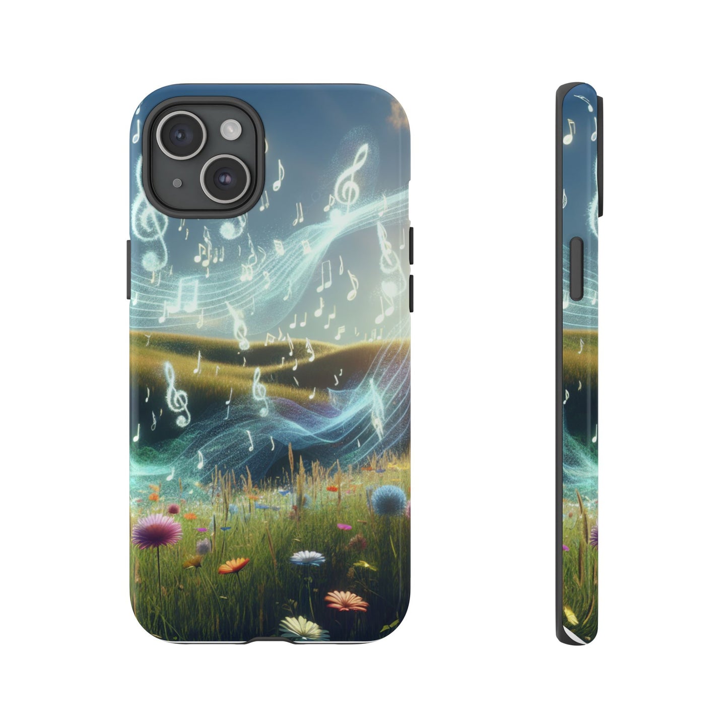 Musical Notes Phone Case - Nature-Inspired Tough Case for Music Lovers